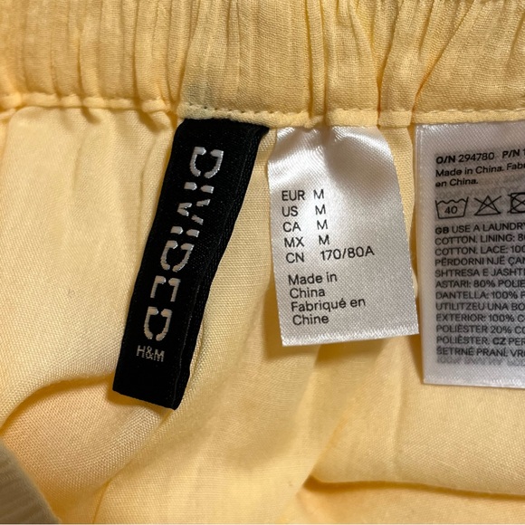 Divided Boho Chic Trendy Lace Trim Drawstring  Shorts, Sz M, Sherbet Yellow - Picture 3 of 7